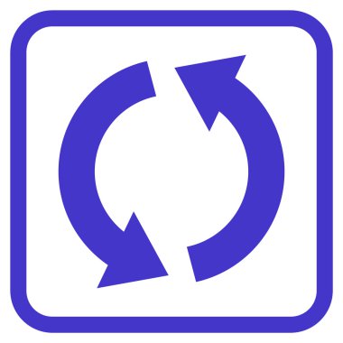 Geri dönüşüm vektör simgesi bir çerçeve içinde