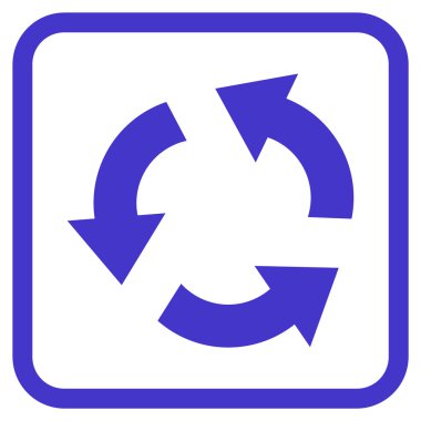 Geri dönüşüm vektör simgesi bir çerçeve içinde