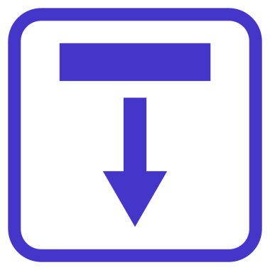 Vektör simgesi bir çerçeve içinde aşağı çekin