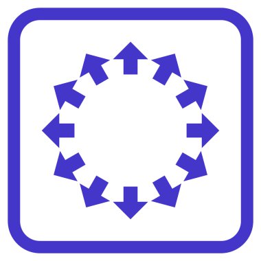 Radyal oklar bir çerçeve içinde simge vektör