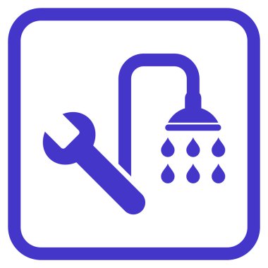 Sıhhi tesisat vektör simgesi bir çerçeve içinde