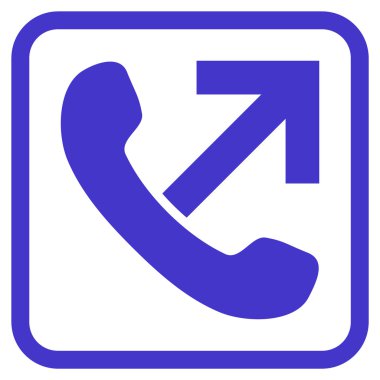 Giden arama vektör simgesi bir çerçeve içinde