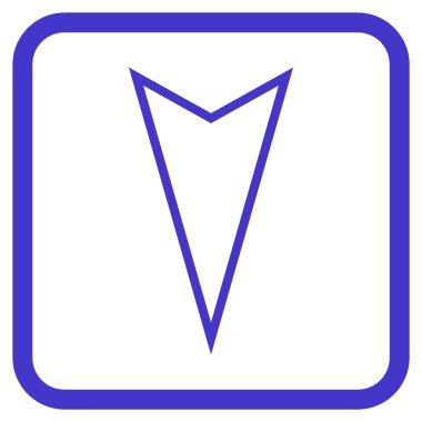 İşaretçi vektör simgesi bir çerçeve içinde aşağı