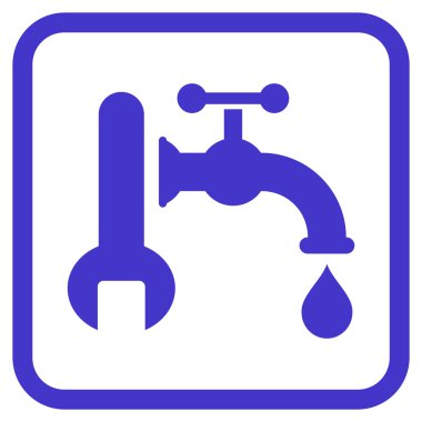 Sıhhi tesisat vektör simgesi bir çerçeve içinde