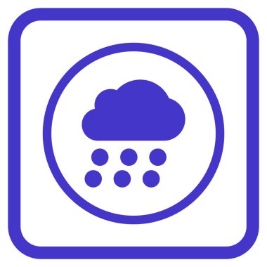 Yağmur bulutu vektör simgesi bir çerçeve içinde