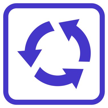 Geri dönüşüm vektör simgesi bir çerçeve içinde