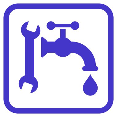 Sıhhi tesisat vektör simgesi bir çerçeve içinde