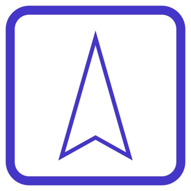 İşaretçi vektör simgesi bir çerçeve içinde yukarı