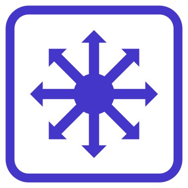 Radyal oklar bir çerçeve içinde simge vektör