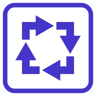 Geri dönüşüm vektör simgesi bir çerçeve içinde