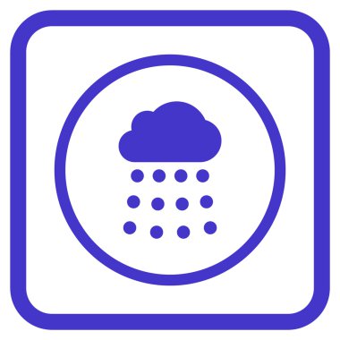 Yağmur bulutu vektör simgesi bir çerçeve içinde