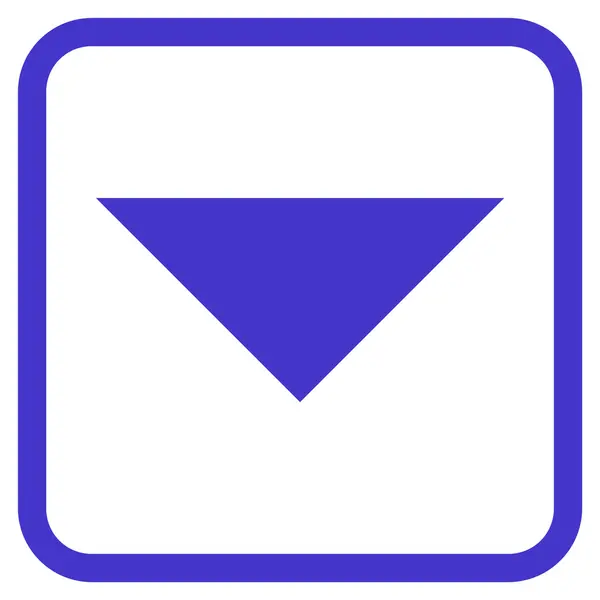 Ícone do vetor de Arrowhead para baixo em um quadro — Vetor de Stock