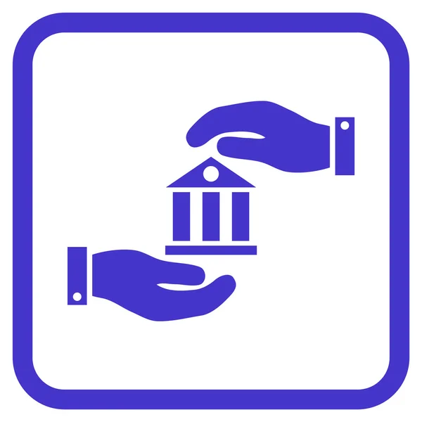 Vector pictogram van de dienst van de Bank In een Frame — Stockvector