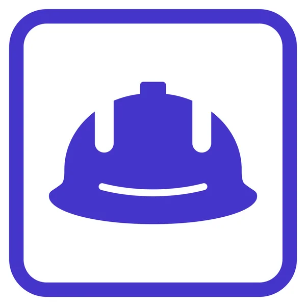 Construction Helmet Vector Icon In a Frame — Stock Vector