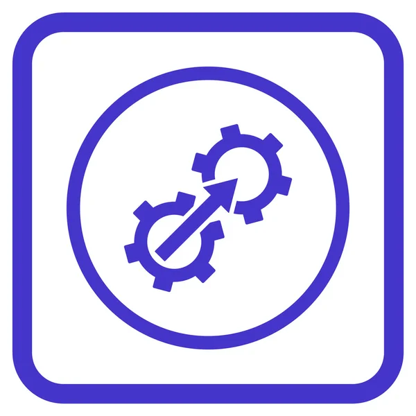 Icono de vectores de integración de engranajes en un marco — Vector de stock