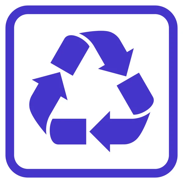 Reciclar icono vectorial en un marco — Vector de stock