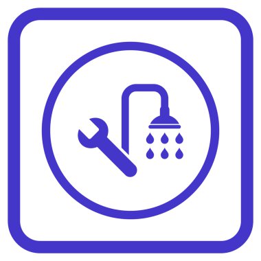 Sıhhi tesisat vektör simgesi bir çerçeve içinde