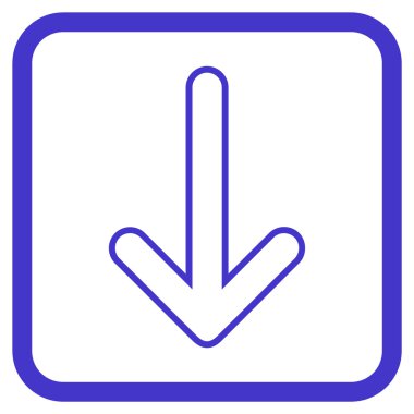 Vektör simgesi bir çerçeve içinde aşağı yönlü ok