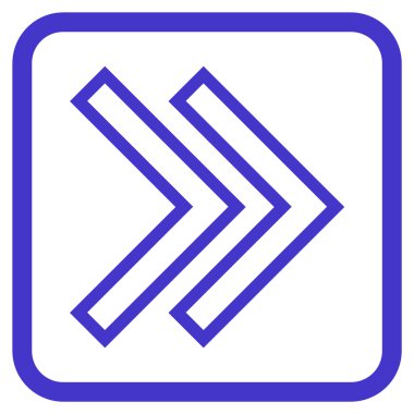 Üst karakter doğru vektör simgesi bir çerçeve içinde