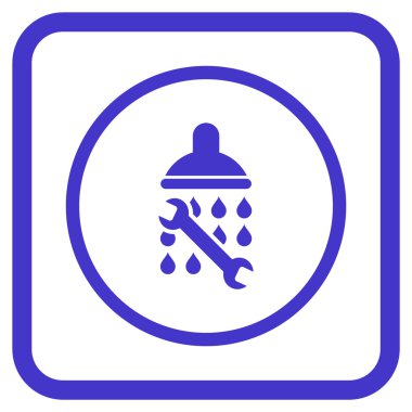 Duş sıhhi tesisat vektör simgesi bir çerçeve içinde