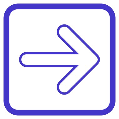 Yuvarlak ok doğru vektör simgesi bir çerçeve içinde