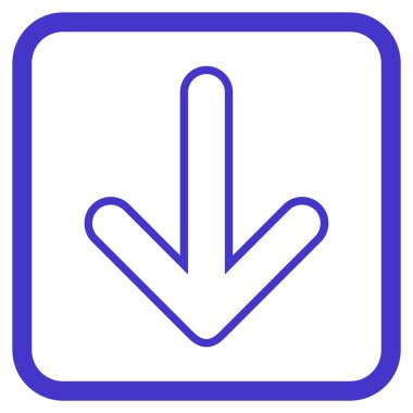 Vektör simgesi bir çerçeve içinde aşağı yönlü ok