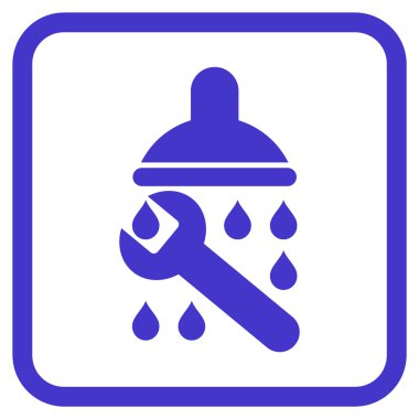 Duş sıhhi tesisat vektör simgesi bir çerçeve içinde