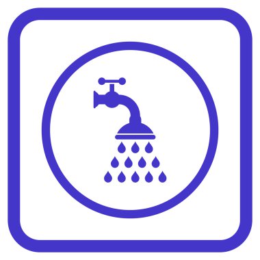 Duş musluk vektör simgesi bir çerçeve içinde