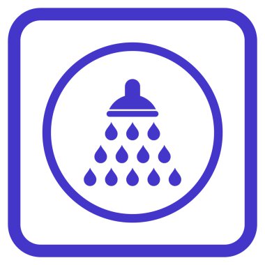 Duş vektör simgesi bir çerçeve içinde