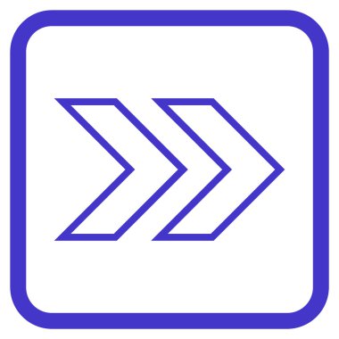 Üst karakter doğru vektör simgesi bir çerçeve içinde