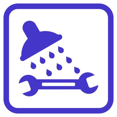 Duş sıhhi tesisat vektör simgesi bir çerçeve içinde