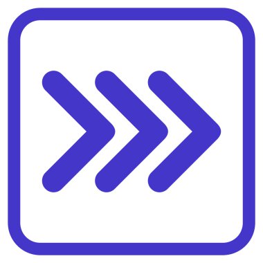 Ok ucu doğru vektör simgesi bir çerçeve içinde üçlü