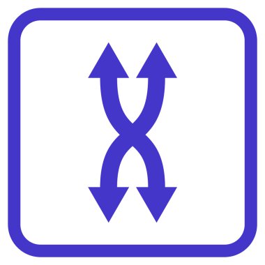 Shuffle okları dikey vektör simgesi bir çerçeve içinde