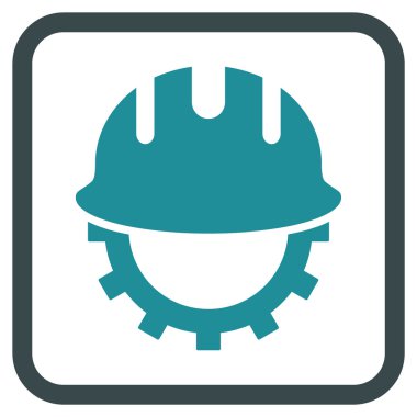 Geliştirme işçisi vektör simgesi bir çerçeve içinde