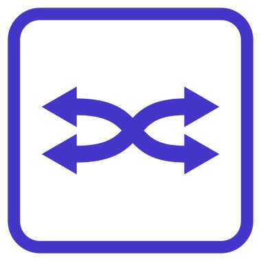 Shuffle okları yatay vektör simgesi bir çerçeve içinde