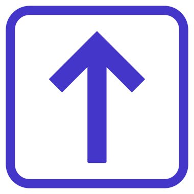 Bir çerçeve içinde yukarı ok vektör simgesi