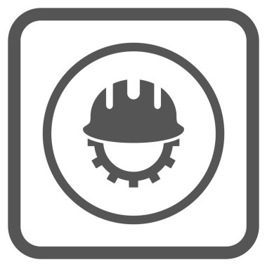 Geliştirme işçisi vektör simgesi bir çerçeve içinde