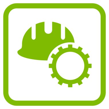 Geliştirme işçisi vektör simgesi bir çerçeve içinde