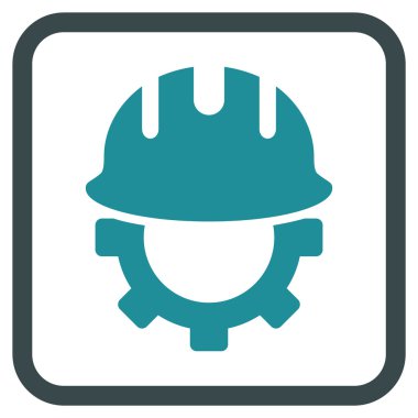 Geliştirme işçisi vektör simgesi bir çerçeve içinde