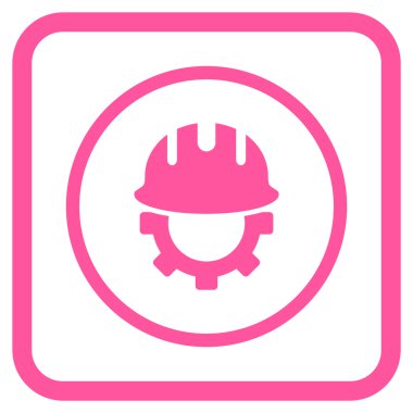 Geliştirme işçisi vektör simgesi bir çerçeve içinde