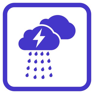 Fırtına bulutları vektör simgesi bir çerçeve içinde