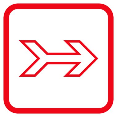 Ok sağ vektör simgesi bir çerçeve içinde