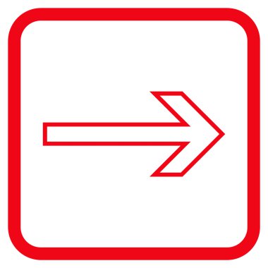 Ok sağ vektör simgesi bir çerçeve içinde