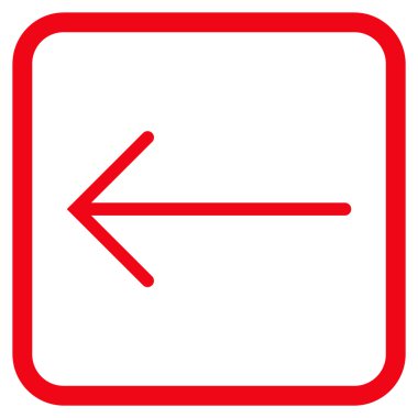 Ok sol vektör simgesi bir çerçeve içinde