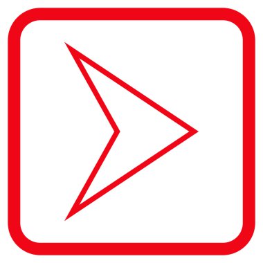 Ok ucu doğru vektör simgesi bir çerçeve içinde