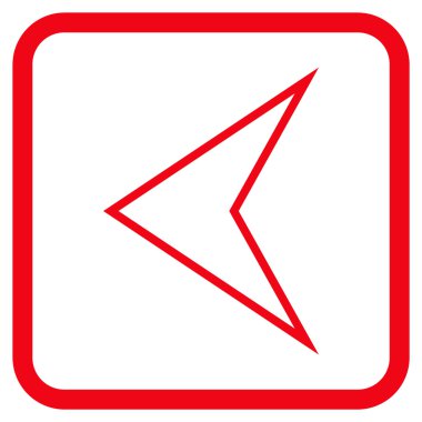 Ok ucu sol vektör simgesi bir çerçeve içinde