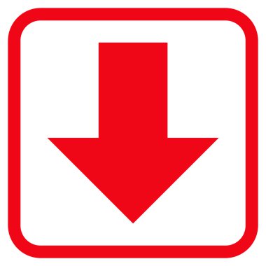 Vektör simgesi bir çerçeve içinde aşağı ok