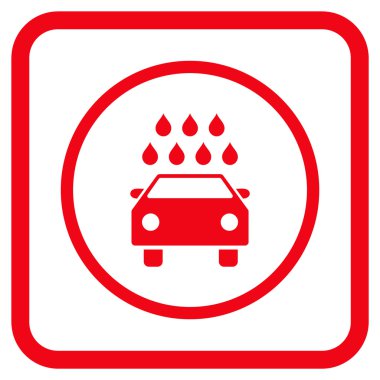 Araba duş vektör simgesi bir çerçeve içinde