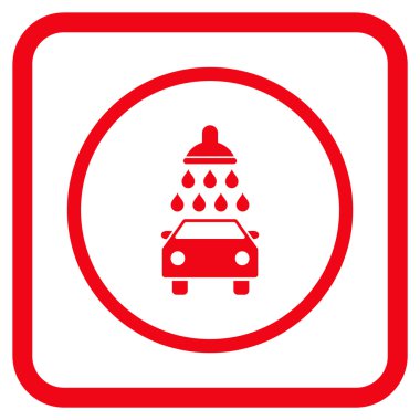 Araba duş vektör simgesi bir çerçeve içinde