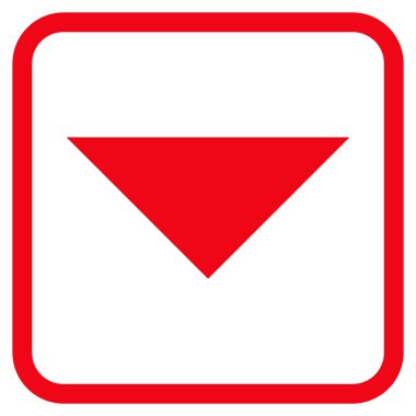 Vektör simgesi bir çerçeve içinde aşağı ok ucu